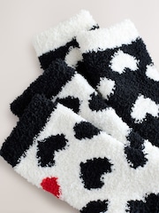 Black/White Red Hearts - Pack de 2 pares de calcetines tobilleros abrigados - Imagen 4 de 5