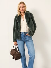 FatFace Short Faux Fur Coat - Bild 3 von 6