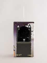 Halloween Black Cat Cosy Ankle Socks in a Box 1 Pack - Image 1 of 6