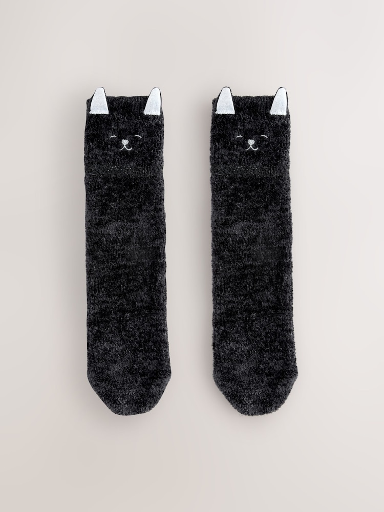 Halloween Black Cat Cosy Ankle Socks in a Box 1 Pack - Image 2 of 6