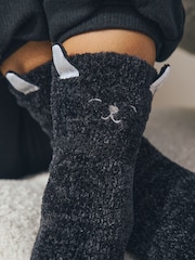 Halloween Black Cat Cosy Ankle Socks in a Box 1 Pack - Image 4 of 6