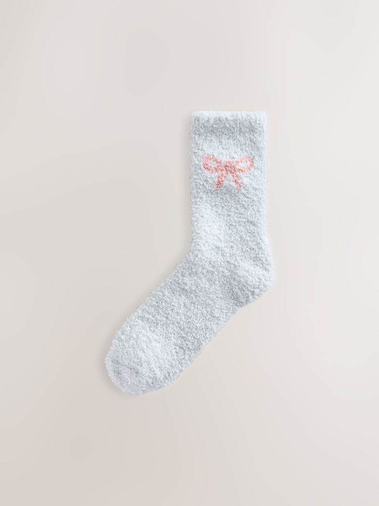 Pink/Grey Bows - Pack de 2 pares de calcetines tobilleros abrigados - Imagen 2 de 5
