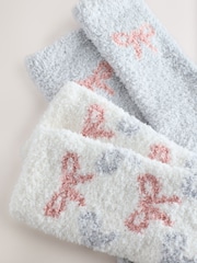 Pink/Grey Bows - Pack de 2 pares de calcetines tobilleros abrigados - Imagen 4 de 5