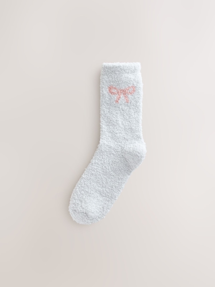 Pink/Grey Bows - Pack de 4 pares de calcetines tobilleros abrigados - Imagen 2 de 7