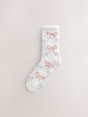 Pink/Grey Bows - Pack de 4 pares de calcetines tobilleros abrigados - Imagen 3 de 7