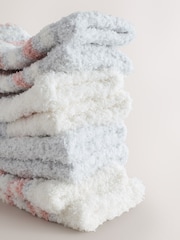 粉色/灰色蝴蝶结 - 舒适的脚踝 袜子 4 包 - 9的图像8｝