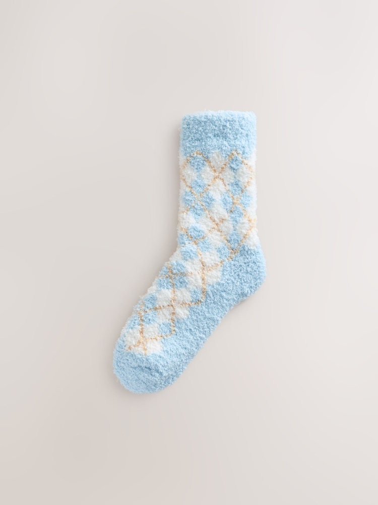 Blue/Neutral Argyle - Pack de 2 pares de calcetines tobilleros abrigados - Imagen 2 de 5