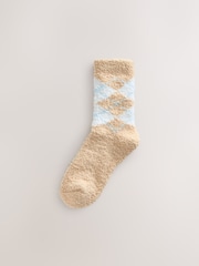Blue/Neutral Argyle - Pack de 2 pares de calcetines tobilleros abrigados - Imagen 3 de 5