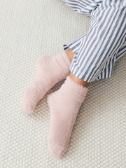 Pink/Neutral Superhairy Cosy Ankle Socks 2 Pack - Image 1 of 6