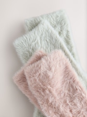 Pink/Neutral Superhairy Cosy Ankle Socks 2 Pack - Image 2 of 5