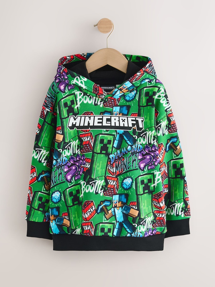 Green Minecraft Hoodie (3-16yrs) - Image 1 of 4 Green Minecraft Hoodie (3-16yrs) - Image 1 of 4