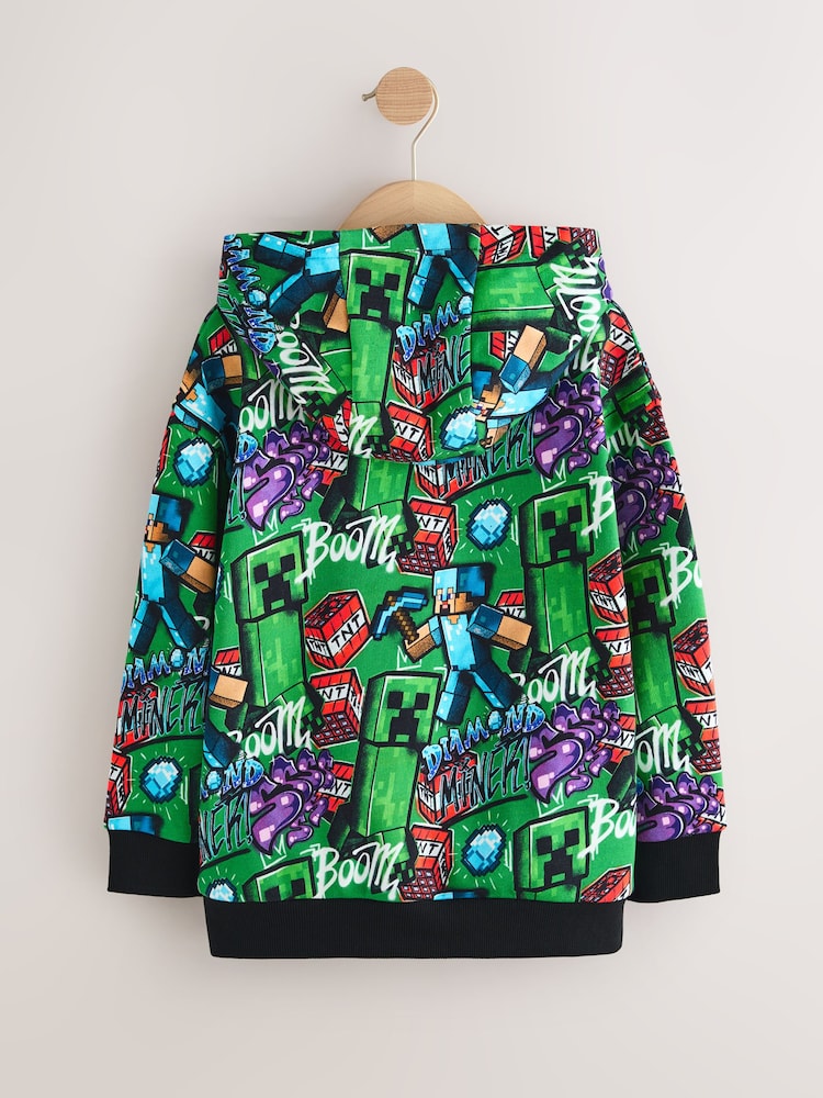 Green Minecraft Hoodie (3-16yrs) - Image 2 of 4 Green Minecraft Hoodie (3-16yrs) - Image 2 of 4