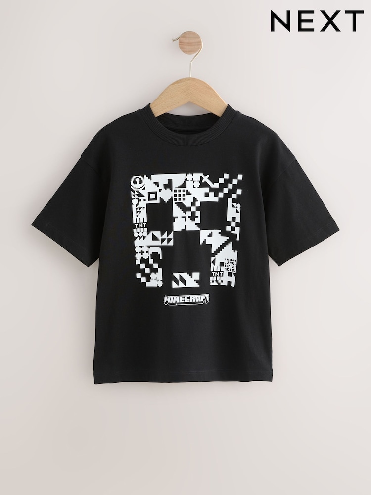 Black Creeper Minecraft T-Shirt (3-16yrs) - Image 1 of 6 Black Creeper Minecraft T-Shirt (3-16yrs) - Image 1 of 6