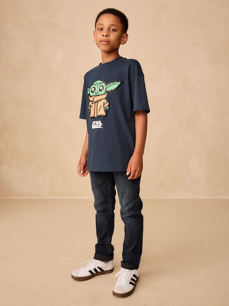 Navy Mandalorian Short Sleeve T-Shirt (3-16yrs) - Image 2 of 8 Navy Mandalorian Short Sleeve T-Shirt (3-16yrs) - Image 2 of 8