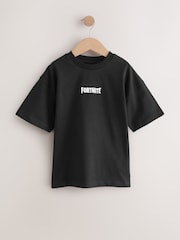 Black Fortnite Print Short Sleeved T-Shirt (4-16yrs) - Image 1 of 4