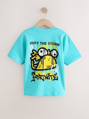 Blue Fortnite Print Short Sleeved T-Shirt (4-16yrs) - Image 5 of 7
