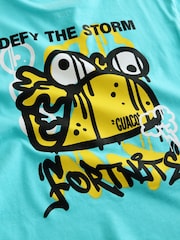 Blue Fortnite Print Short Sleeved T-Shirt (4-16yrs) - Image 6 of 7