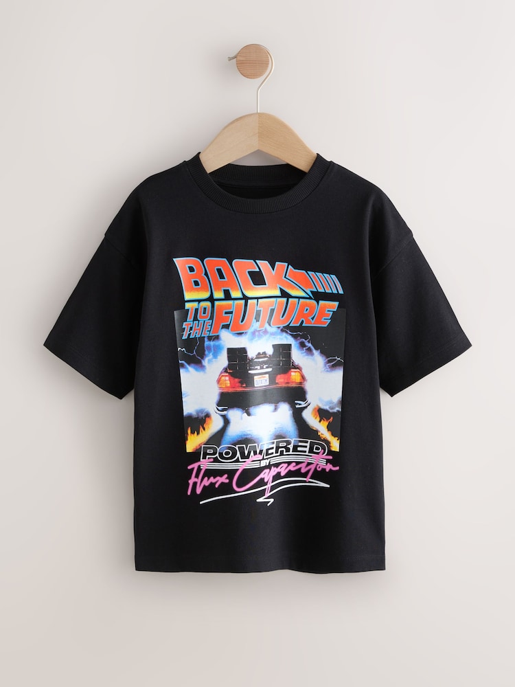 Black Back To The Future Short Sleeved T-Shirt (3-16yrs) - Image 1 of 4