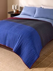 MADE.COM Navy Imleda Quilted Cotton Bedspread - Image 4 of 4