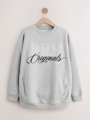 self. Grey Longline Sweatshirt - Image 1 of 3