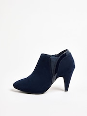 Friends Like These Navy Standard fit Mid Heel Mix Material Ankle Boots - Image 1 of 1