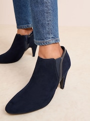 Friends Like These Navy Wide Fit Mid Heel Mix Material Ankle Boots - Image 3 of 4