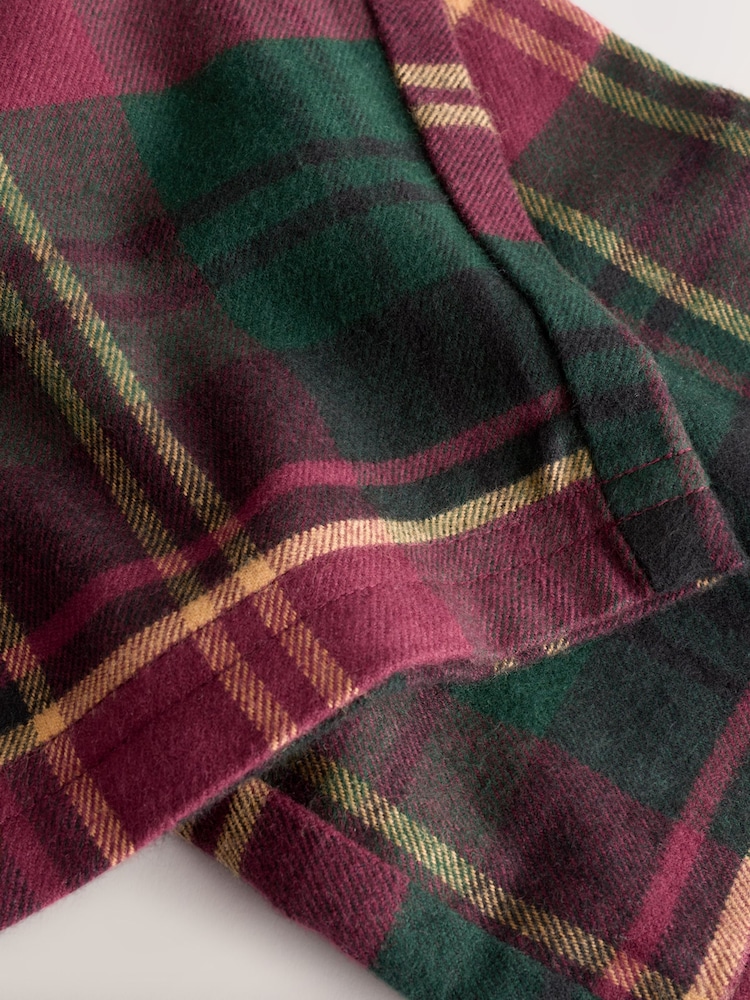 Burgundy Red/ Green Check Single Woven Pyjamas (3-16yrs) - Image 8 of 8