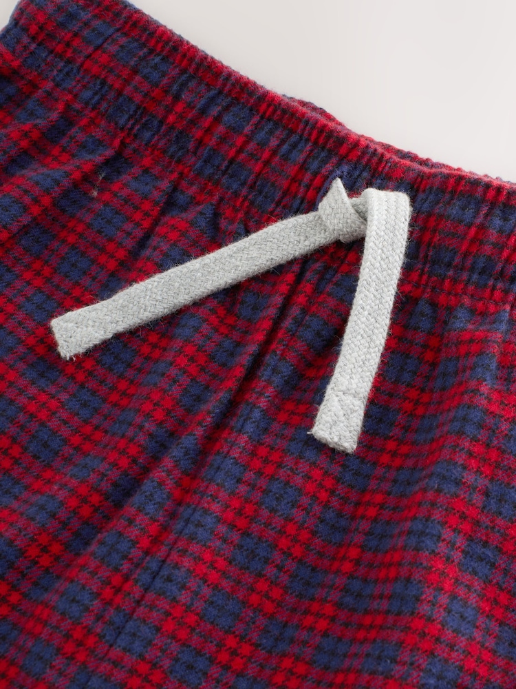Red/Blue Long Sleeve Woven Check Pyjamas 2 Pack (3-16yrs) - Image 10 of 10