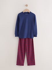 Red/Blue Long Sleeve Woven Check Pyjamas 2 Pack (3-16yrs) - Image 5 of 10