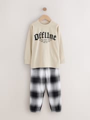 Black/Red/Stone Offline Long Sleeve Woven Check Pyjamas 2 Pack (3-16yrs) - Image 3 of 9