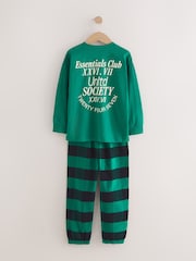 Black/Green/White Woven Check Pyjamas 3 Pack (3-16yrs) - Image 6 of 11