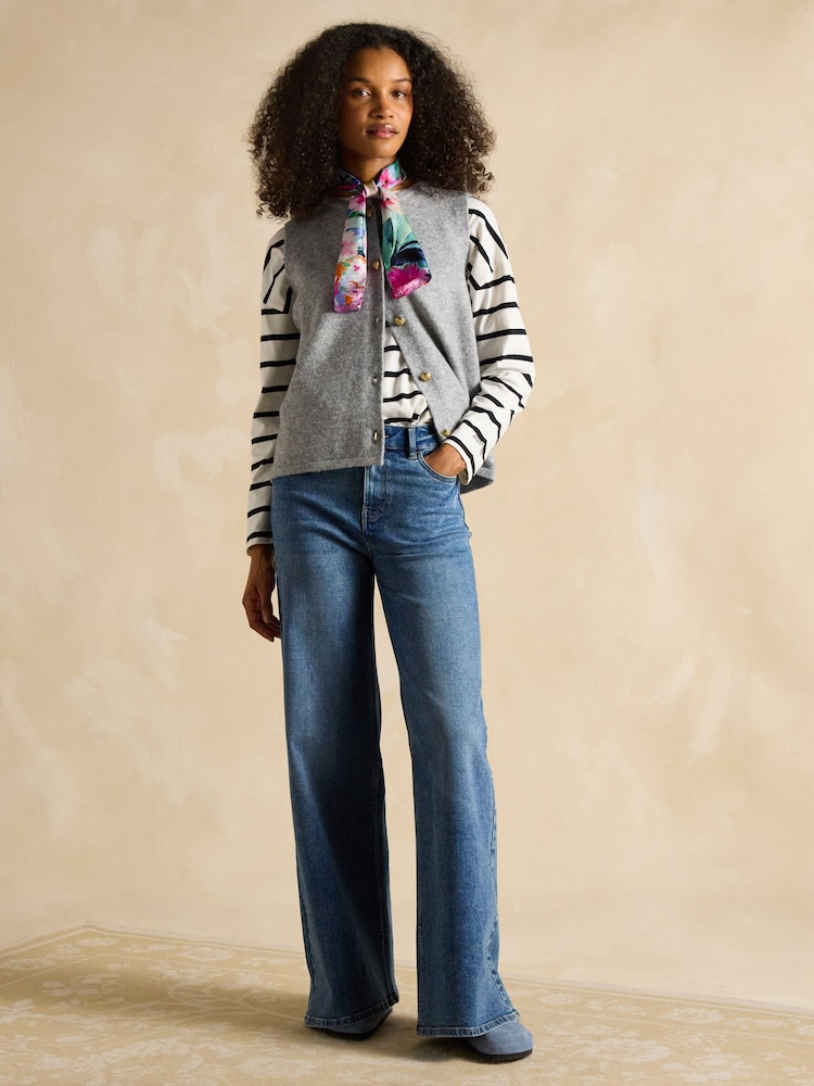 Zwart/crèmekleurig - Joules - Ellie - Jersey top met lange mouwen - Image 6 of 7