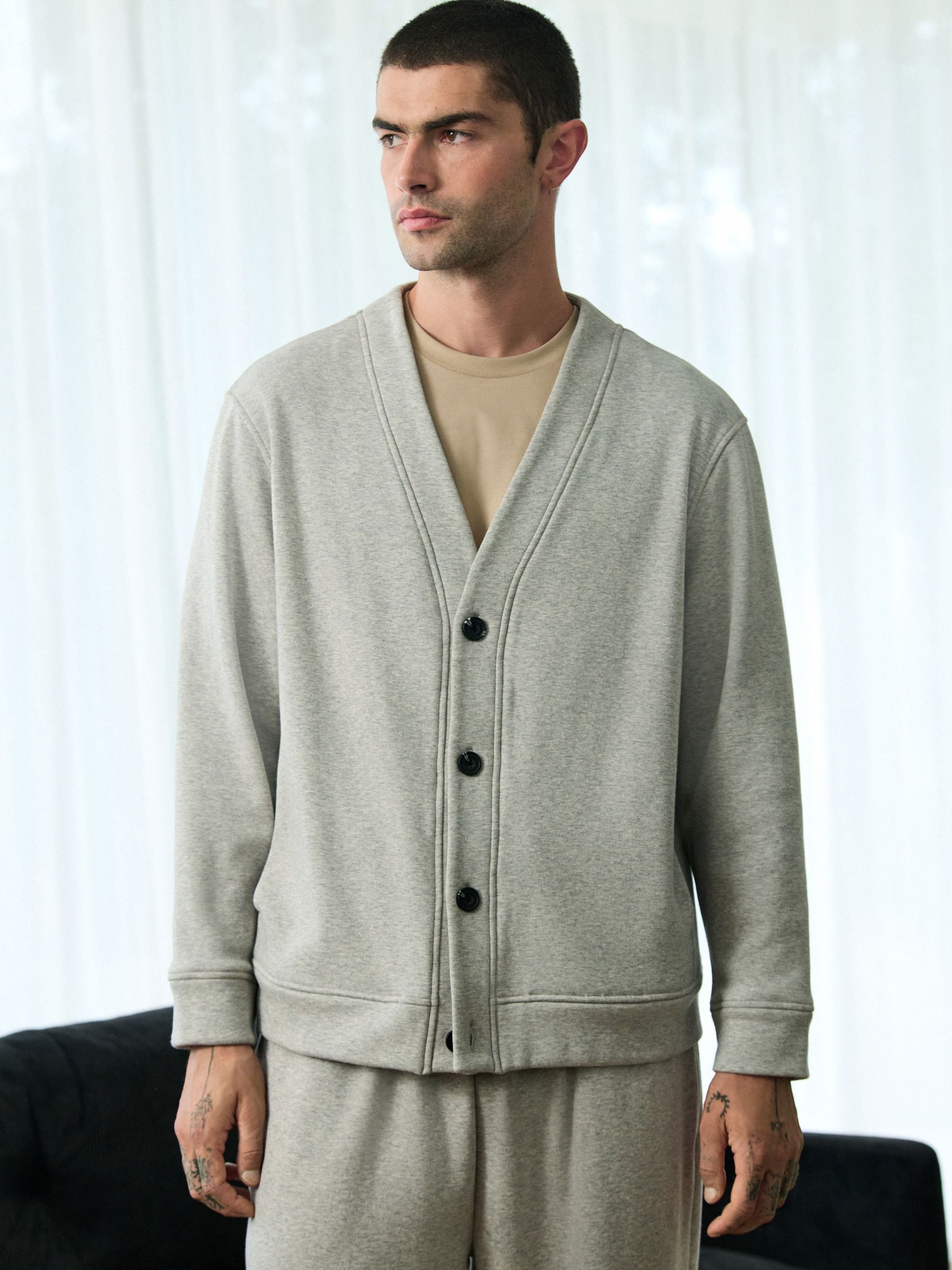 Buy Slate Grey Velour Line Cardigan from the Next UK online shop