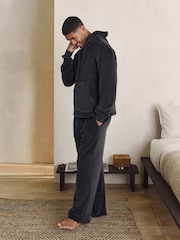 Anthrazitgrau - Jersey Textured Ribbed Hoodie - Bild 2 von 8
