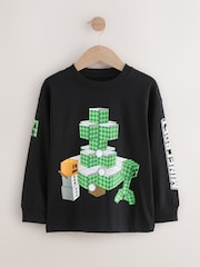 Black Minecraft Long Sleeve Christmas T-Shirt (3-16yrs) - Image 5 of 9