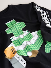 Black Minecraft Long Sleeve Christmas T-Shirt (3-16yrs) - Image 8 of 9