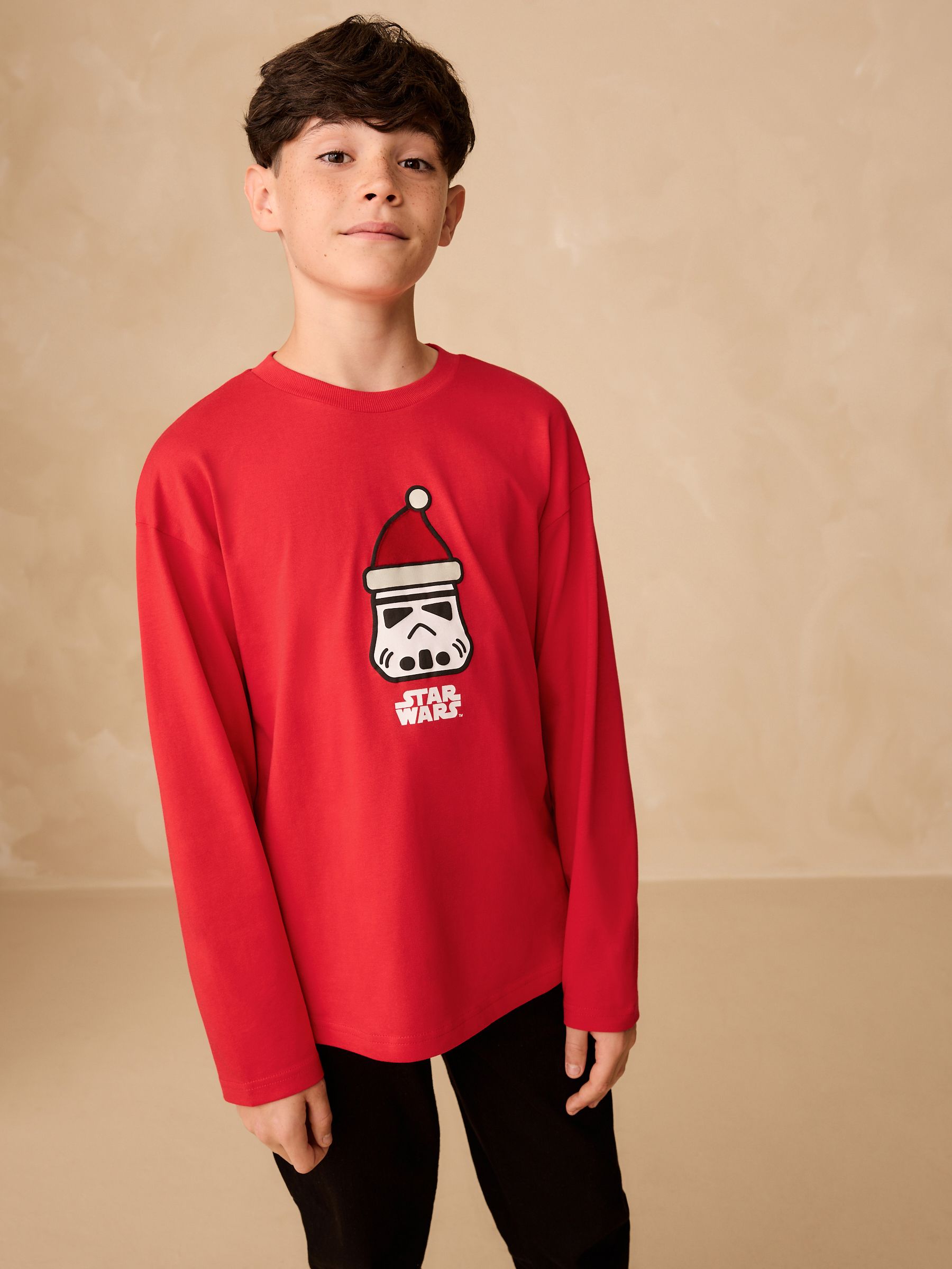 Buy Red Star Wars Long Sleeve Christmas T-Shirt (3-16yrs) from the
