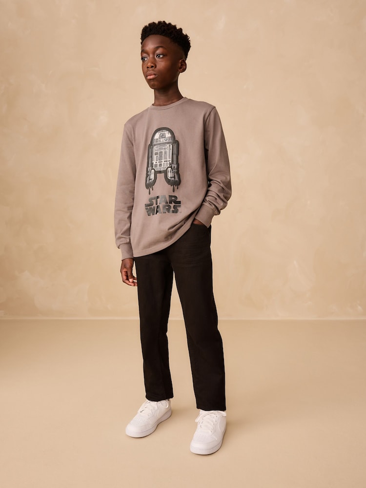 Charcoal Grey Long Sleeve Star Wars T-Shirt (3-16yrs) - Image 2 of 7