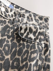 Leopard Print Hourglass Wide Leg 100% Cotton Jeans - Image 2 of 3