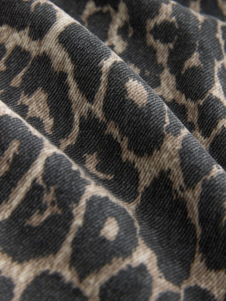 Leopard Print Hourglass Wide Leg 100% Cotton Jeans - Image 3 of 3