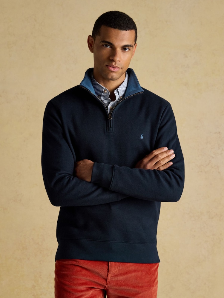 Joules Alistair French Ribbed Knit Quarter Zip Sweatshirt - Imagem 1 de 8