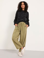 FatFace Black Embroidered Crew Sweatshirt - Image 3 of 6