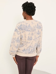 FatFace Alex Natural Ski Club Crew Sweatshirt - Image 2 of 6