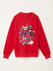 FatFace Georgia Red Festive Graphic Crew Sweatshirt - Image 5 of 5