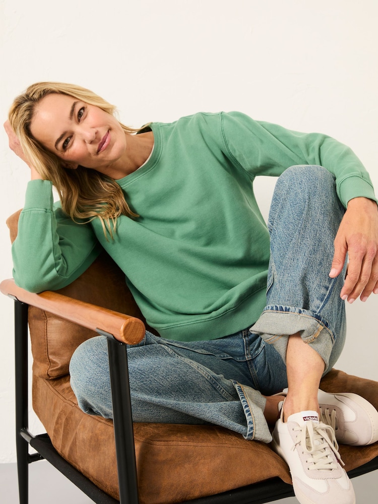 FatFace Georgia Jade Green Crew Sweatshirt - Image 1 of 5 FatFace Georgia Jade Green Crew Sweatshirt - Image 1 of 5