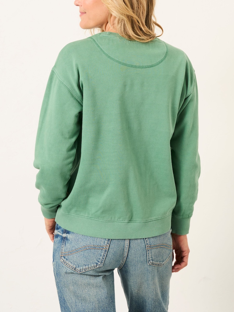 FatFace Georgia Jade Green Crew Sweatshirt - Image 2 of 5 FatFace Georgia Jade Green Crew Sweatshirt - Image 2 of 5