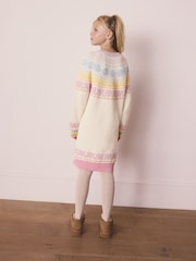 Little Bird by Jools Oliver Pastel Rainbow Kids Rainbow Fairsile Christmas Family Knitted Dress - Image 4 of 10
