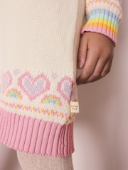 Little Bird by Jools Oliver Pastel Rainbow Kids Rainbow Fairsile Christmas Family Knitted Dress - Image 7 of 10
