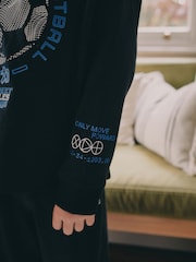 Blue/Black Football Long Sleeve Pyjamas 2 Pack (3-16yrs) - Image 5 of 13