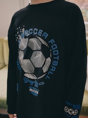 Blue/Black Football Long Sleeve Pyjamas 2 Pack (3-16yrs) - Image 6 of 13